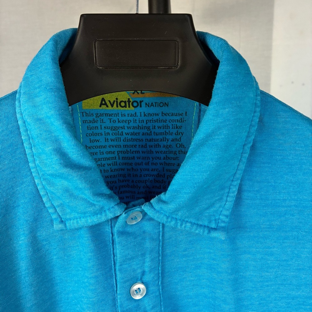 Aviator Nation Short-Sleeve Polo in Ocean XL - Picture 5 of 11